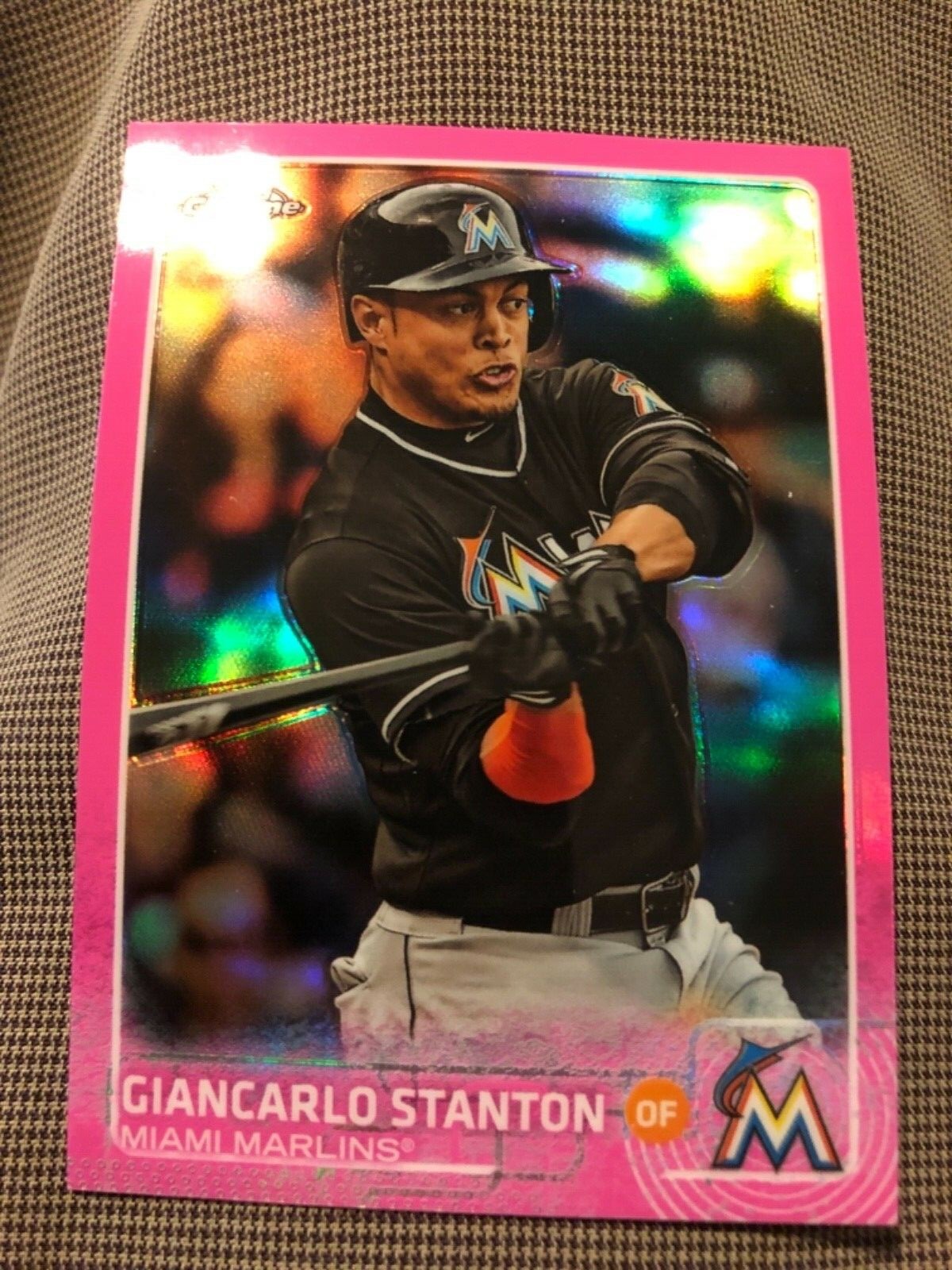 GIANCARLO STANTON 2015 TOPPS CHROME PINK REFRACTOR #65 Yankees