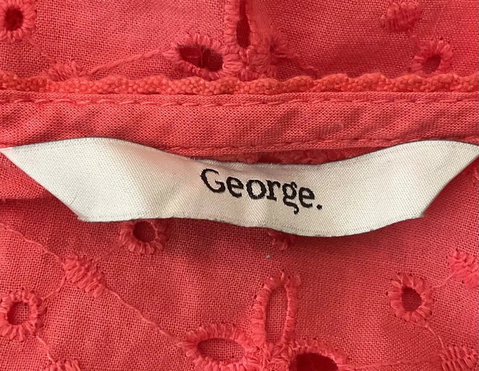 George orange vest top Size 10 Orange Cotton broiderie womens - Image 3 of 4