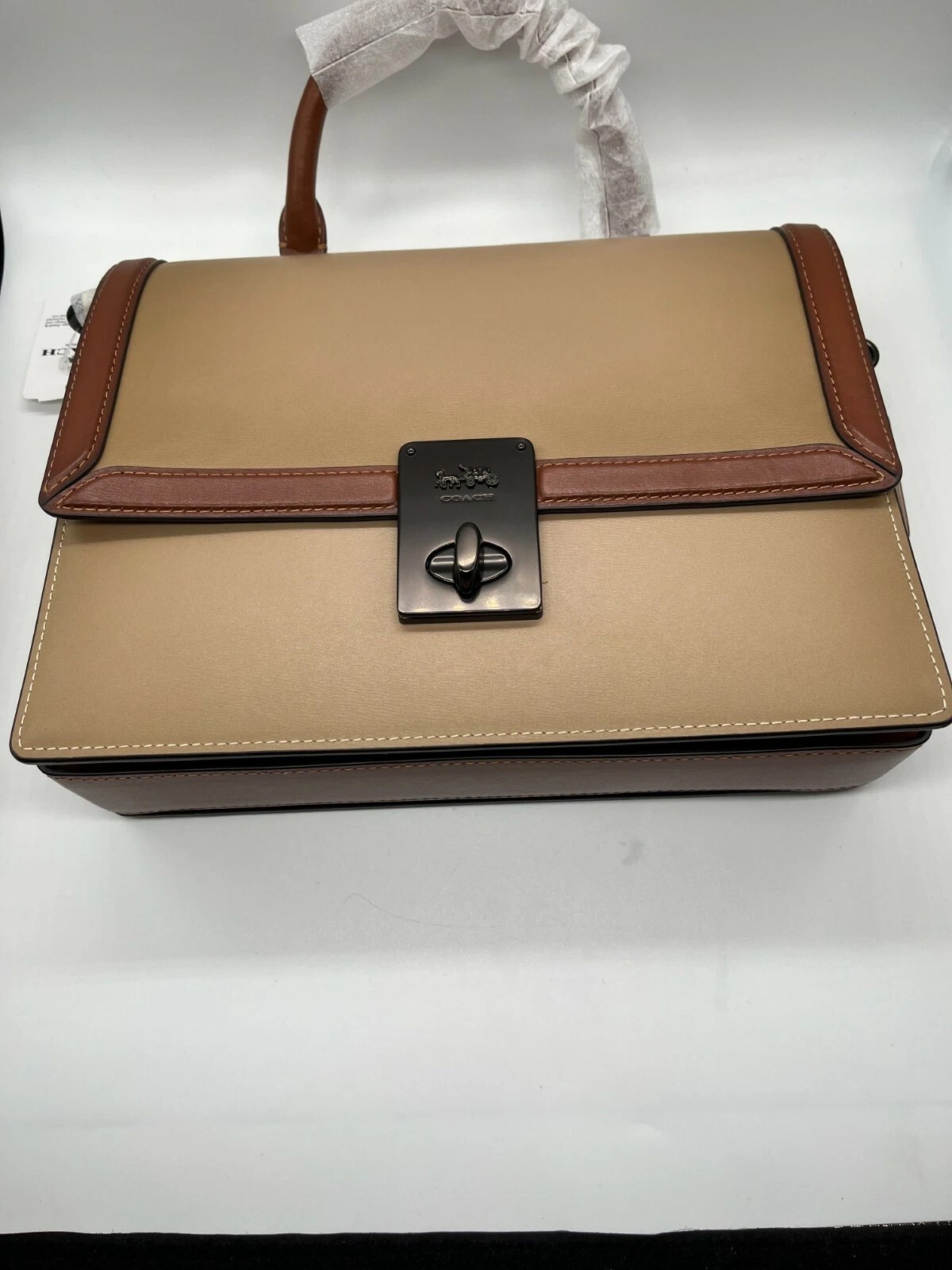 Coach Hutton manico superiore in colorblock peltro tortora multi stile 740 $495
