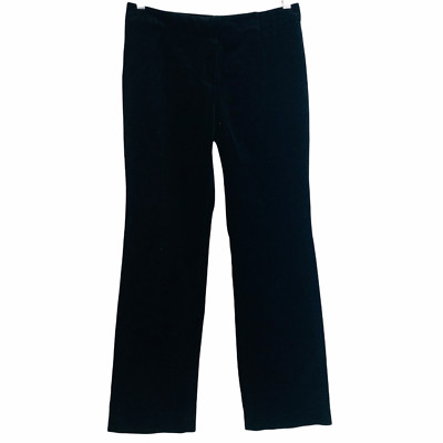Max &Co Italy Velvet Pants Womens 6 Black Cotton Straight Leg Dress Trousers