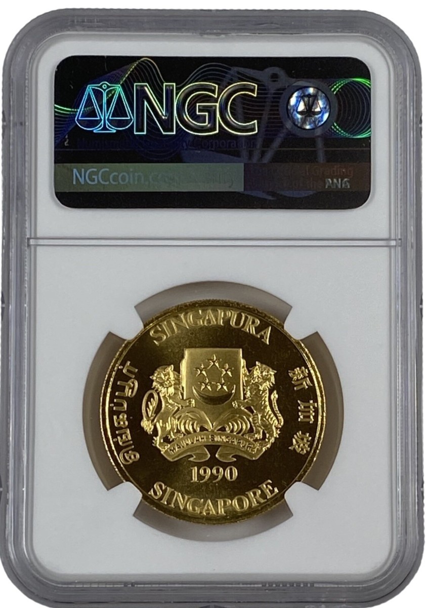 1990 Singapore Gold $100 Lion 1 oz Coin NGC MS 69 5000 1990 Singapore Gold $100 Lion 1 oz Coin NGC MS 69 5000