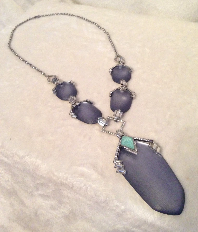 Collar Alexis Bittar Púrpura Lucite COLECCIÓN LARGA CUBISTA Foto 4 de 4