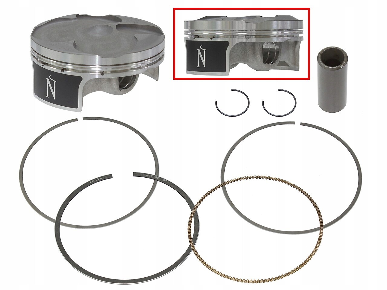Piston Suzuki RMZ 250 forgé avec segments NX-20030R en diamètre d'origine 76.96mm