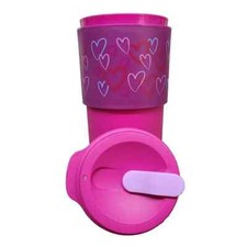 Taza/vaso Tupperware Coffee Eco+ To Go - estampado de corazón rosa rábano - 16 oz