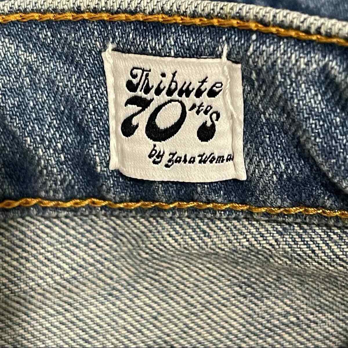 Zara 70's Tribute Flare Jeans High Waisted Distressed Size 6 Zara 70's Tribute Flare Jeans High Waisted Distressed Size 6