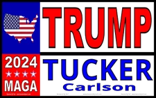 TRUMP - TUCKER Carlson 2024 - MAGA - Vinyl Banner Sign - Reinforced Vinyl - USA