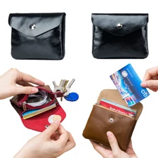 Man and Women Leather Mini Wallet Credit Card Holder Coin Wallet Pocket Purse