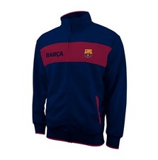 FC Barcelona Full Zip Logo Track Jacket - Navy Blue