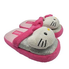 Hello Kitty Sanrio Girls Size 13/1 Pink Fluffy Warm Slippers Plush Kitty