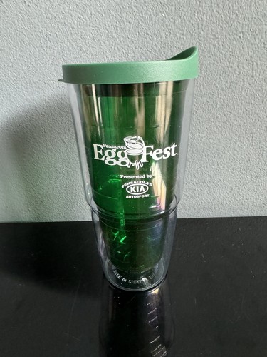 NEW Big Green Egg Tumbler - Egg Fest Pensacola 8" Tall Cup Slide Lock Insulated