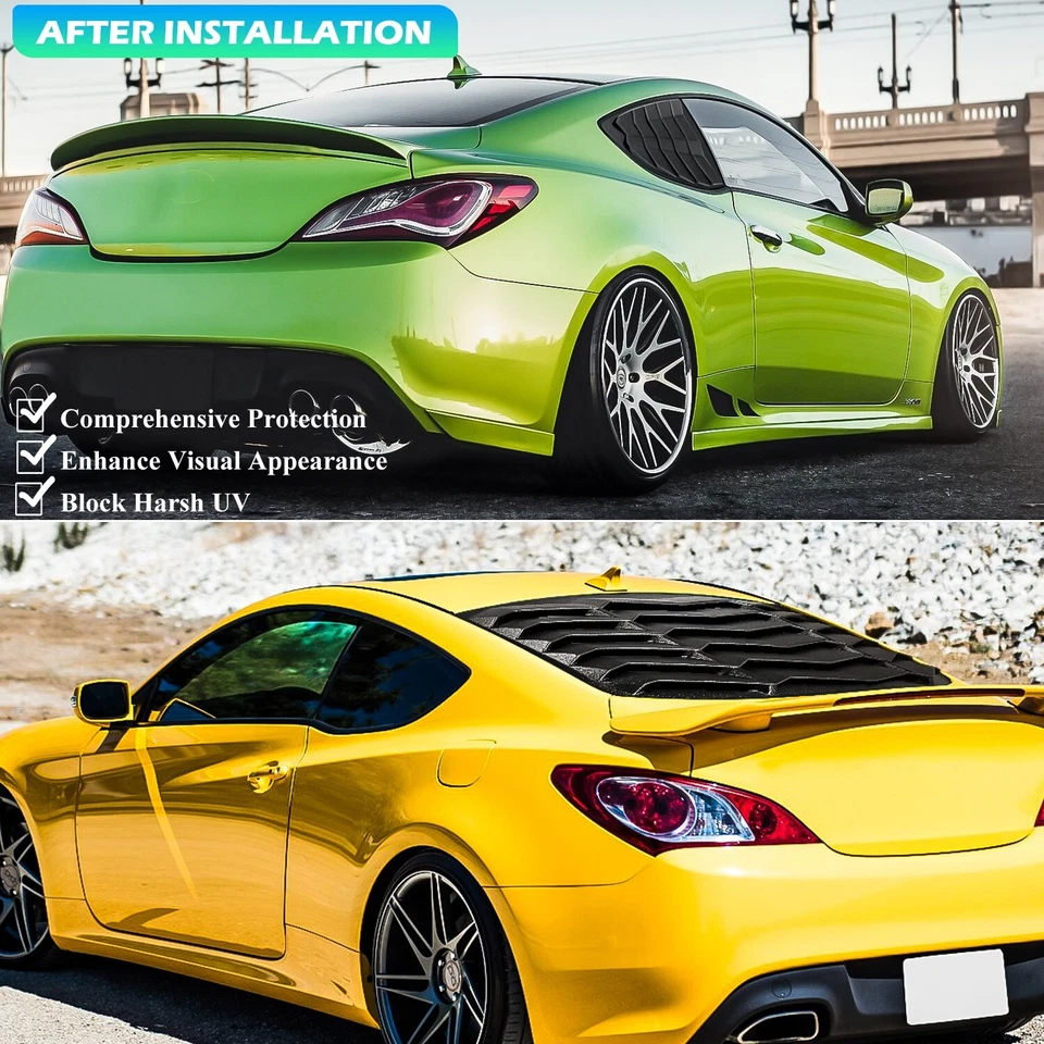 Persianas de ventana traseras + laterales para Hyundai Genesis Coupe 2010-2016 cubierta de parabrisas Foto 4 de 4