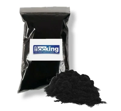 Fibras flocadas negras para hágalo usted mismo flocado 1 mm tablero de instrumentos de fibra de nailon joyero - Imagen 1 de 2