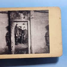 Kohlebergwerk Stereoansicht 3D um 1895 Walsall W.Mids Kohlefeld Bergleute Untertage Büro