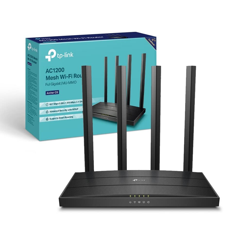 TP-Link Archer C6 Router Wi-Fi per Casa e Ufficio - Dual Band AC1200