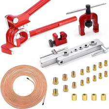 Brake Line Pipe Repair Kit 3/16In 25FT Brake Line Flaring Tools 20 Nuts Fittings