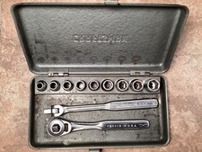 Vintage Craftsman Socket Set Nos V 11 Pcs. 14 In. Drive Forged Tin Case Usa
