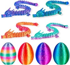 4Pcs 3D Printed Dragon Eggs Mini Dragon Eggs with 8.86Inch Dragon inside 3D Prin