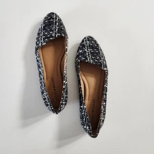 Lucky Brand Black And White Tweed Pointed Toe Flats Size 6.5 EUC