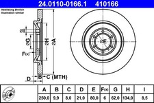 2x Bremsscheibe ATE 24.0110-0166.1 für ALFA GT 75 90 GTV ALFETTA GIULIETTA 116