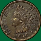 1898 Indian Head Cent Choice Almost Uncirculated AU+ Coin #34192