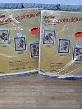 2-Bucilla Needlepoint Picture KITS PICKING FLOWERS  PLANTING SEEDS One Finished