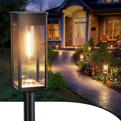 Bright Solar Pathway Lights - 8 Pack Waterproof Auto On/Off Garden Lighting