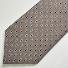 Vintage Wembley Wemlon II Grey Geometric Diamond Pattern Wash n Wear Retro Tie