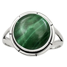 Natural Malachite Eye - Congo 925 Sterling Silver Ring s.7 Jewelry R-1012