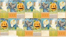 23" Fabric Panel | Free Spirit Cori Dantini Halloween Joy Cat Ghost Block