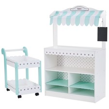 Teamson Kids My Dream Panificio in Legno Negozio Dessert Negozio Finto Playset, Bianco