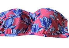 Joules Strapless Padded Underwired Bikini Top Pink Multi Floral Size 12