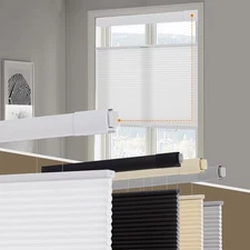 34.5" W x 64" H, White, Easy to Install Cellular Blinds for Indoor Windows,