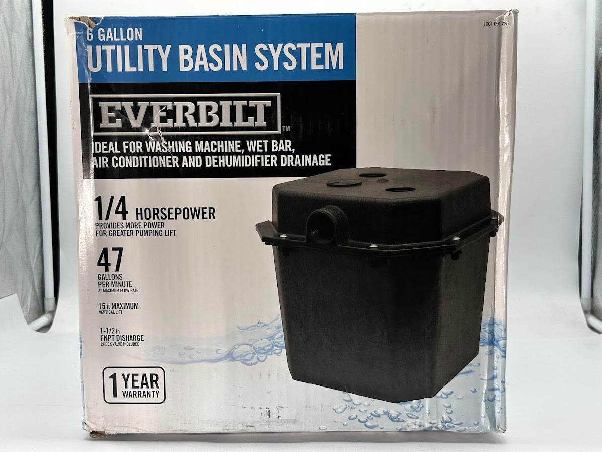 Everbilt 1/4 HP Pre-Plumbed Sink Tray System Sump Pump MODEL THD1035