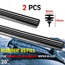 Car Windshield Natural Rubber Car Wiper Blade Strip (Refill) 6mm 26" Frameless