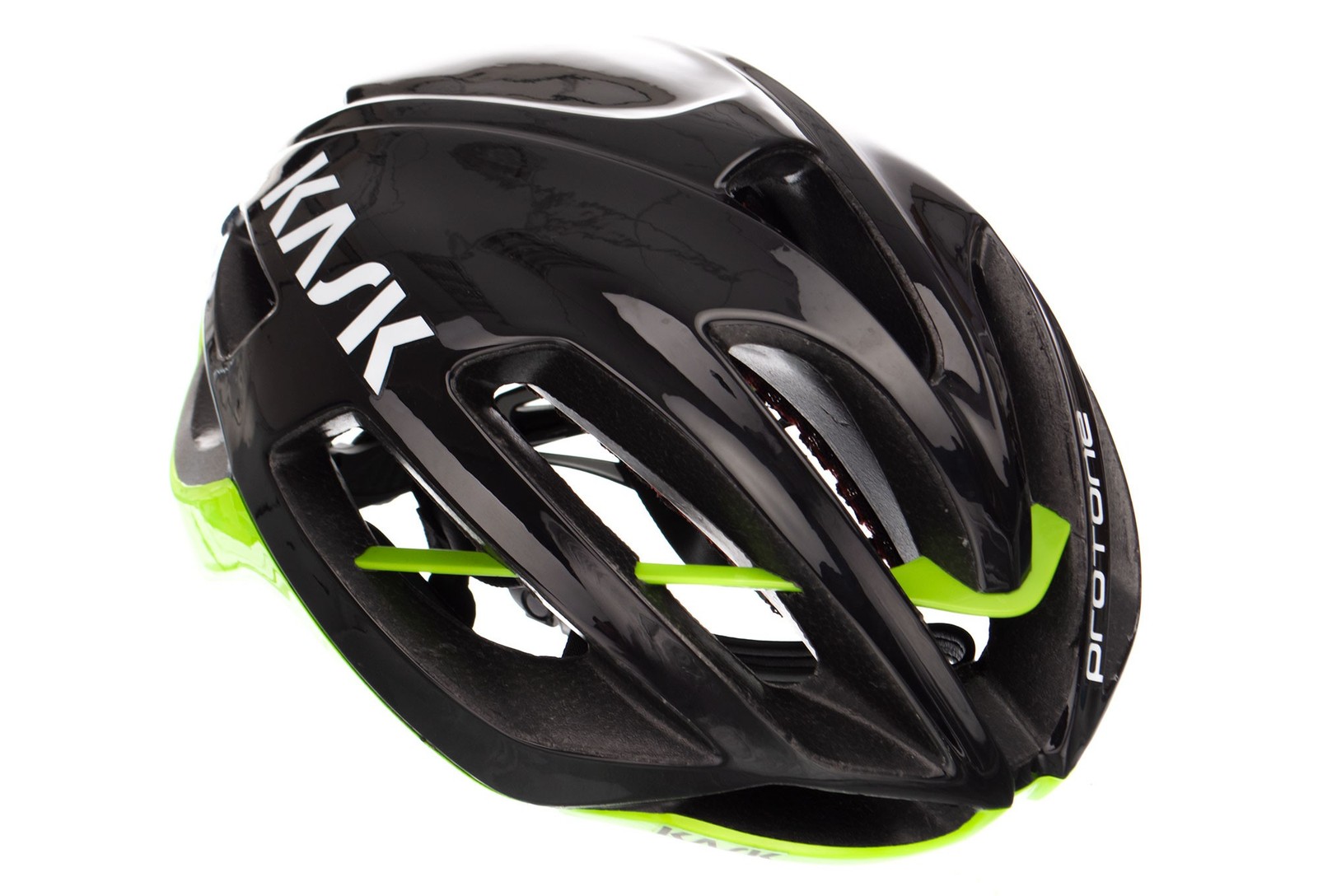 Casque Route KASK PROTONE Noir Lime L 59-62cm : Aérodynamisme et Performance Pro