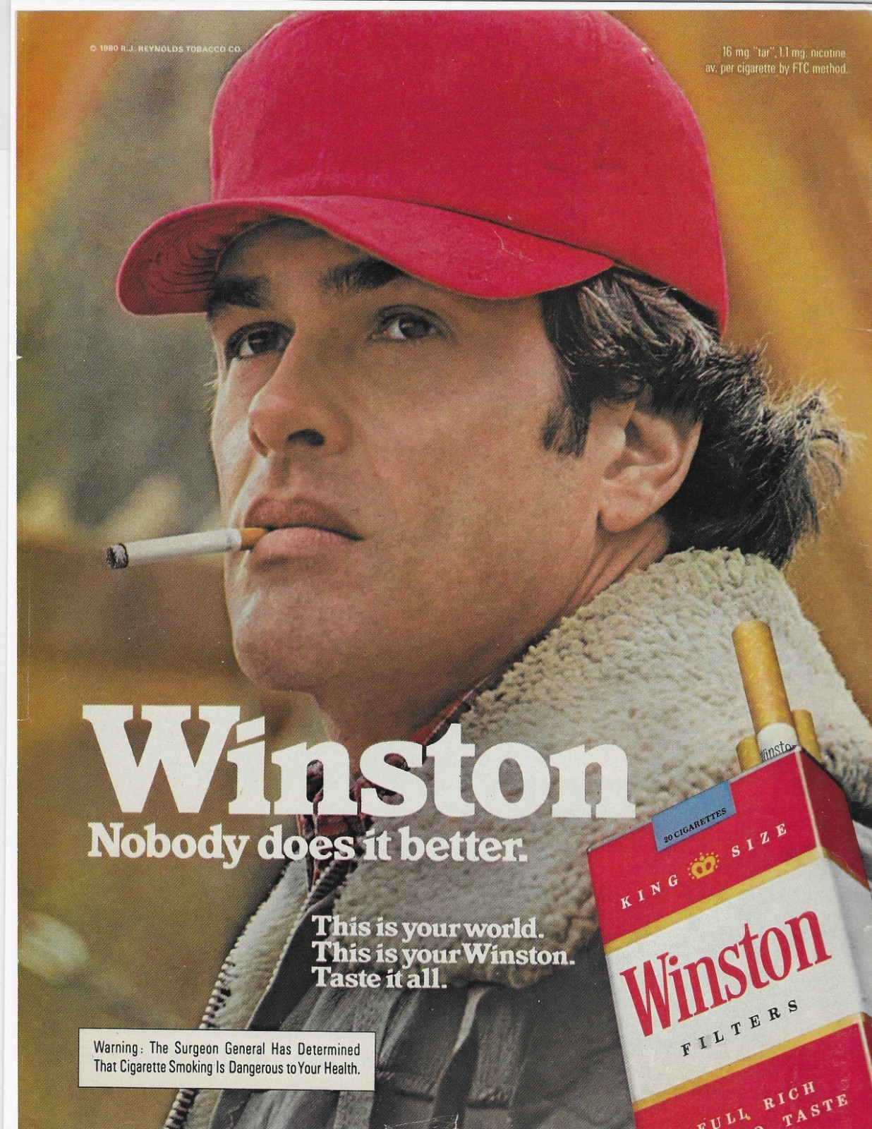 Nobody Does It Better.  Winston Filters Cigarettes Original Print Ad