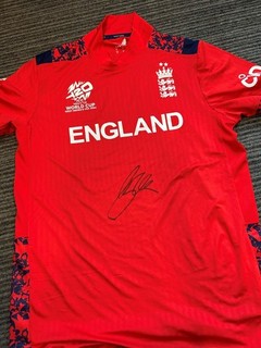 ENGLAND CRICKET SHIRT T20 WORLD CUP 2024 HAND SIGNED JOS BUTTLER