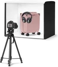 Amazon Basics Portable Foldable Photo Studio Box with LED Light - Black