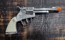 Leslie Henry Halco Diamond H Laramie Cap Gun Western White Handle Clean