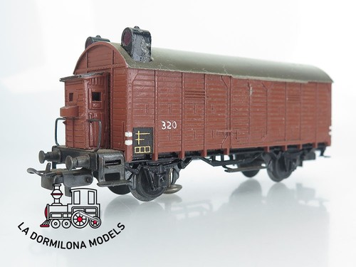 RR1195 H0 ~AC MÄRKLIN 320 S Gedeckter Güterwagen mit Bremserhaus der DB - OVP - Picture 2 of 11