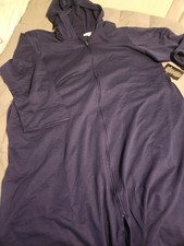 Navy Blue plus 3X hooded zip front sweatshirt robe pockets Dreams  Co NWT