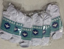 BOMBAS Women's Solids Ankle White Socks Medium 6 Pack
