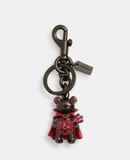 COACH 2024 HALLOWEEN DEVIL BEAR BAG CHARM/KEY RING NWT CW482