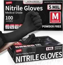 Disposable Nitrile Gloves, 5Mil Chemical Resistant Powder-Free Latex-Free Glove