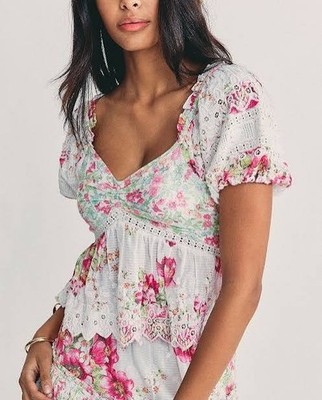 LOVESHACKFANCY PREZIA TOP BLOUSE XL
