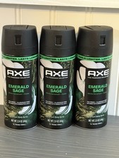 Axe Emerald Sage Body Spray Deodorant 3 Pack Fresh Scent 4oz Men New