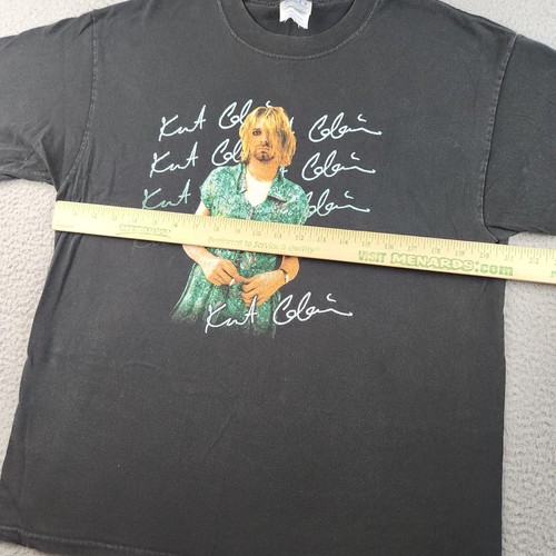 Vintage Kurt Cobain Nirvana Shirt Large Green Dress 90's M&O Grunge Band Music - Picture 4 of 11