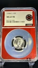 1944-S Mercury Dime - 10c NGC MS67 FB - Full Bands - Flashy Coin!
