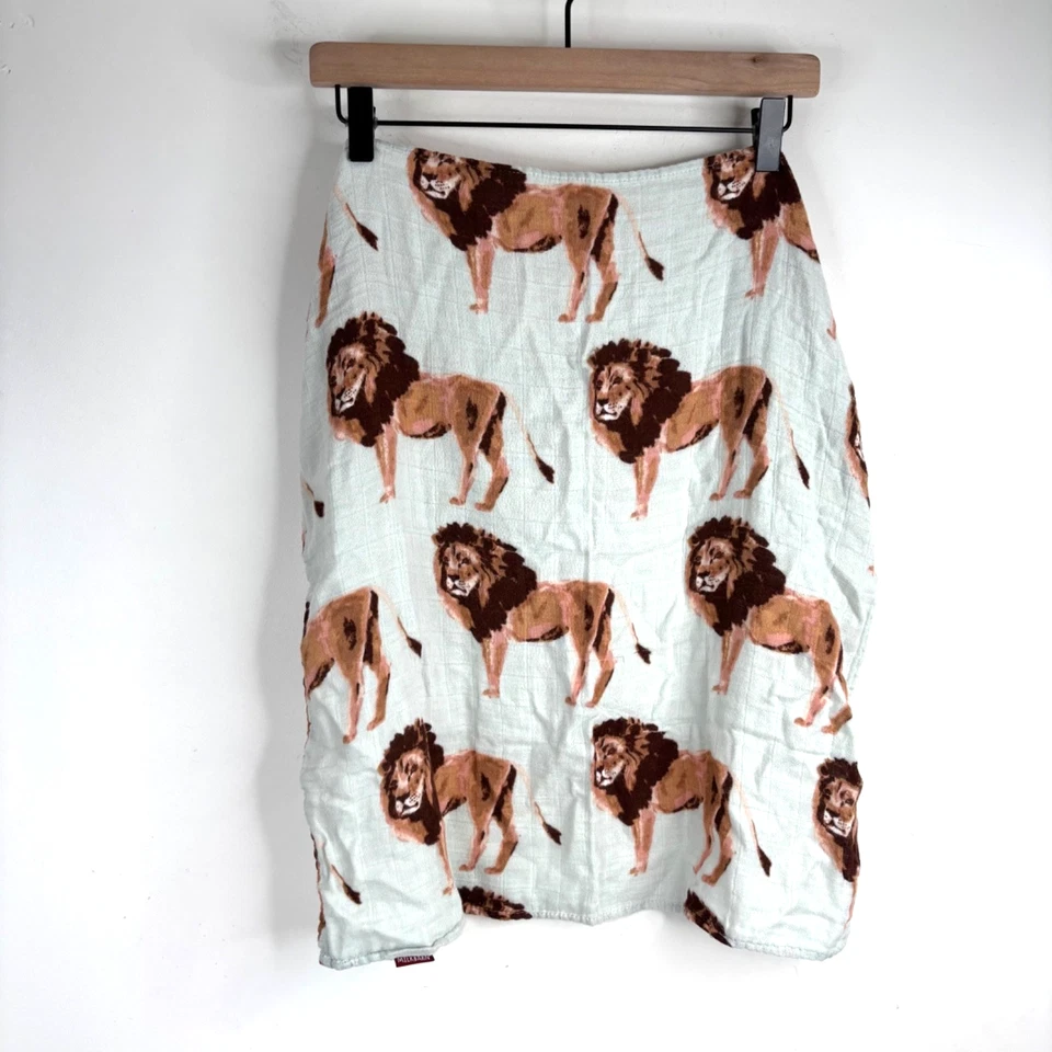 Milkbarn Bambú Algodón Orgánico Bebé Eructo Paño Set de 2 Muselina Estampado León Lovey Foto 2 de 4