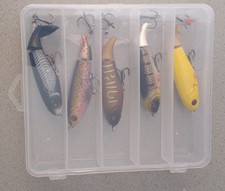 5PCS Fishing Lure Popper 4'' Floating Bait Rotating Tail In Box